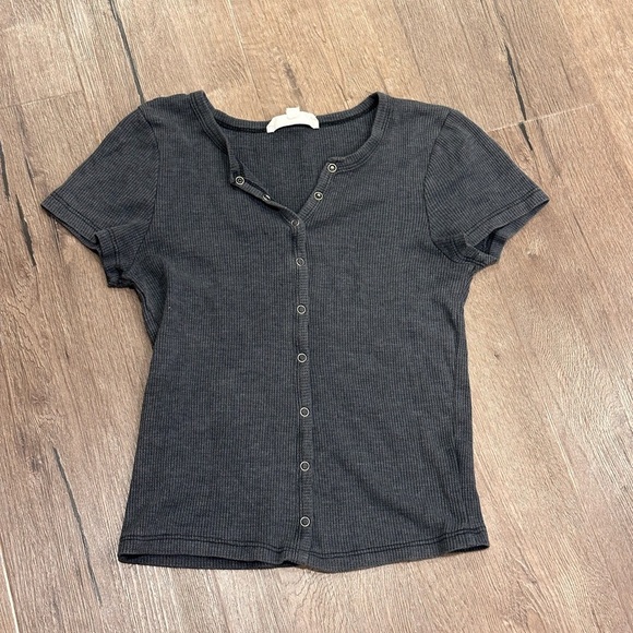 Hippie Rose Button Cropped Top - Picture 1 of 3
